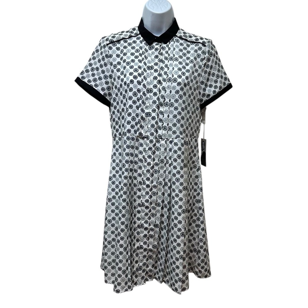 Jason Wu Target Button Down Pleated Shirt Dress Wheel print Modest Size S NEW